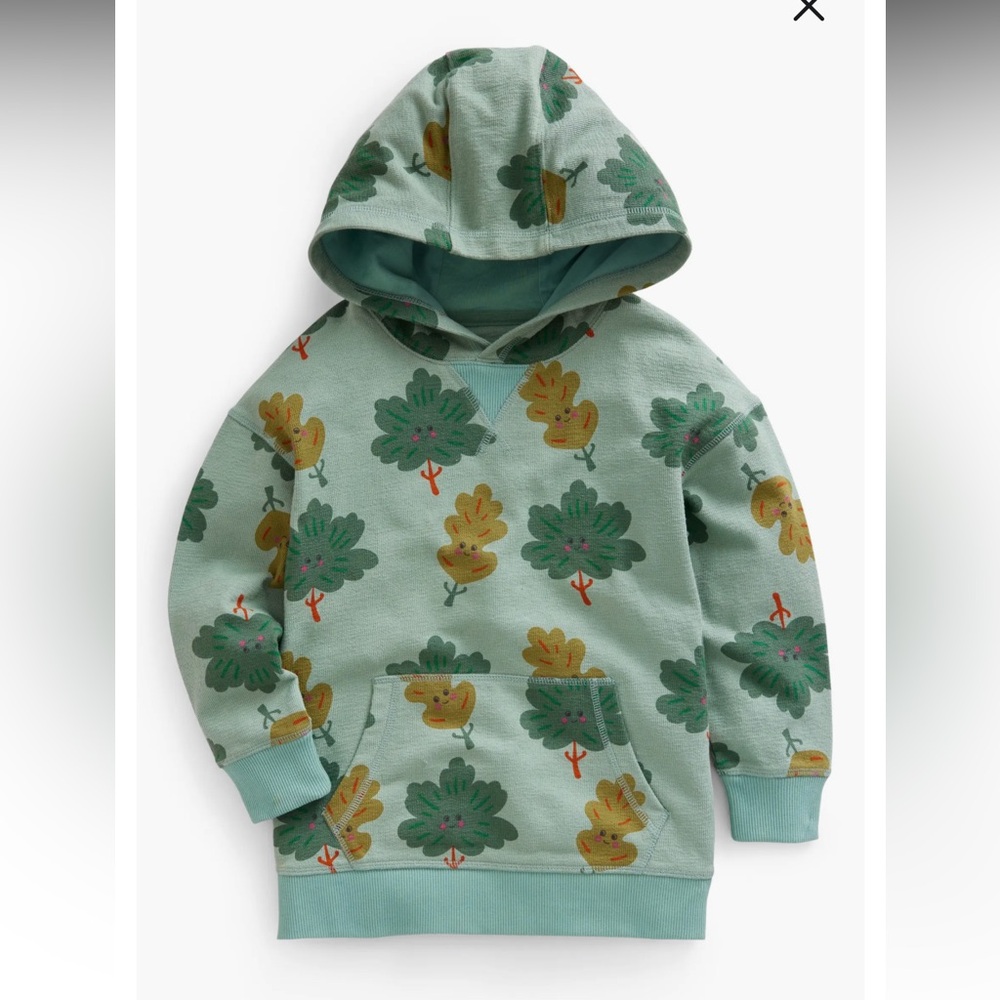 Mini Boden - Kids' Green Tree French Terry Graphic Hoodie - Size 3-4Y